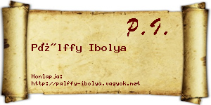 Pálffy Ibolya névjegykártya